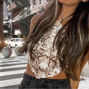 Shein snakeskin backless top